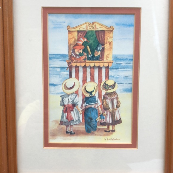 Vintage Punch And Judy By Faye Whittaker Framed Print Wall Art - Picture 2 of 6